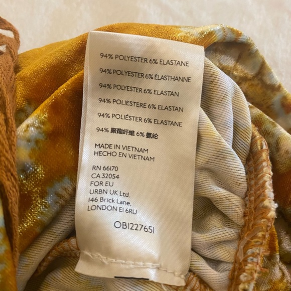 NWT Free People High Neck Tapestry Print Velvet Top with Button Back Neck - Picture 10 of 12